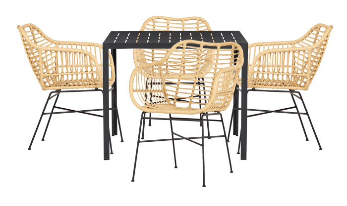 Hagebord Havanna 90x90 cm i aluminium og nonwood